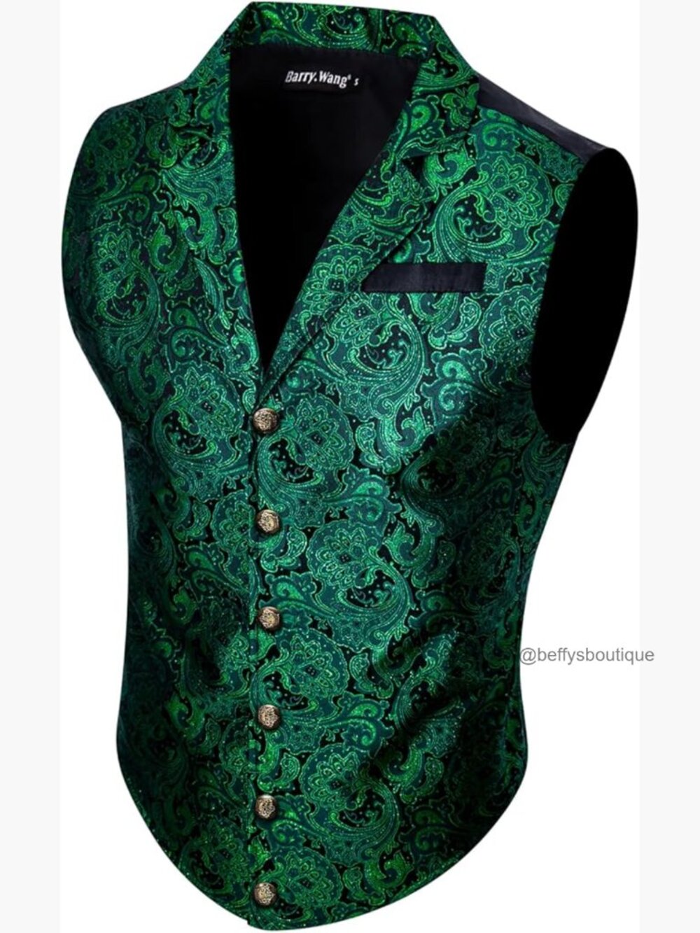 Men's Silk Paisley Steampunk Waistcoat Victorian Gothic Formal Vest Large